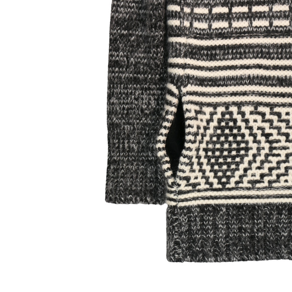 Intermix Cardigan Sweater Womens Small Gray Southwest Wool Mohair Blend Pockets - Picture 7 of 10